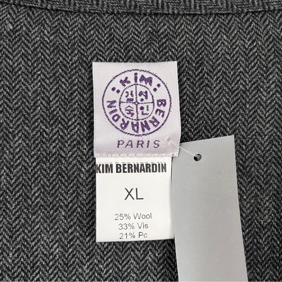 Kim Bernardin Paris Wool Tweed Top Women's XL Lagenlook Drape Front - Picture 6 of 7